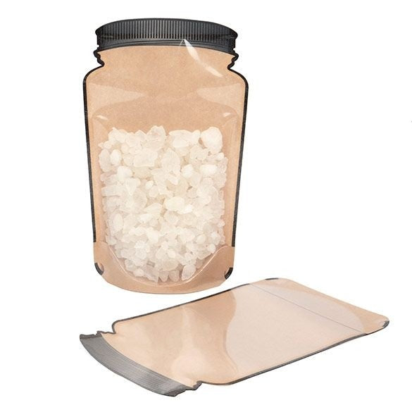 Stand Up Pouches Kraft Pot Shape With Clear Front 15.2x7.9x25.4cm