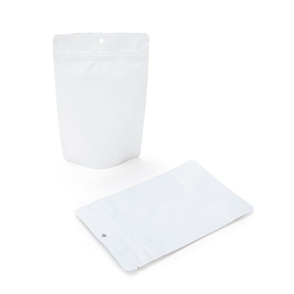 Stand Up Pouches Matt White 13x8x20.5cm | 113 grams with hang hole