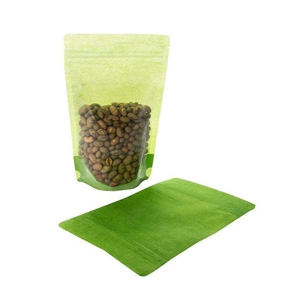Stand Up Pouches Rice Paper Transparent/Green 13x7.9x20.6cm | 113 grams