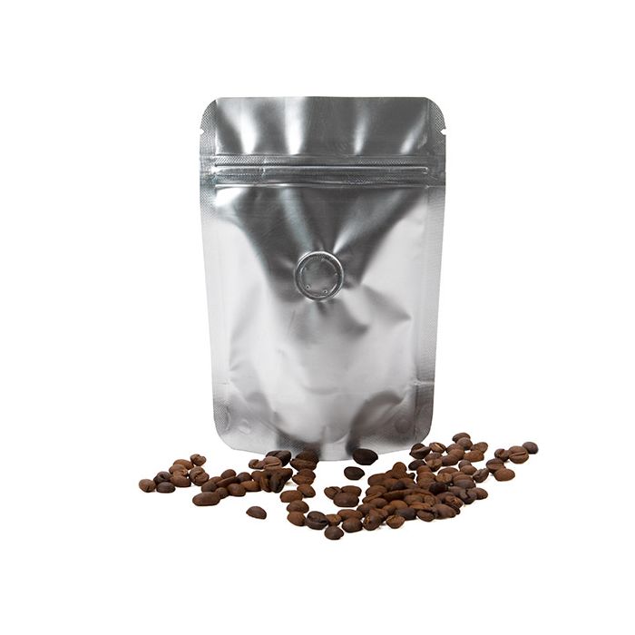 Stand Up Pouches Silver 10,2x6x15,2cm w/Valve