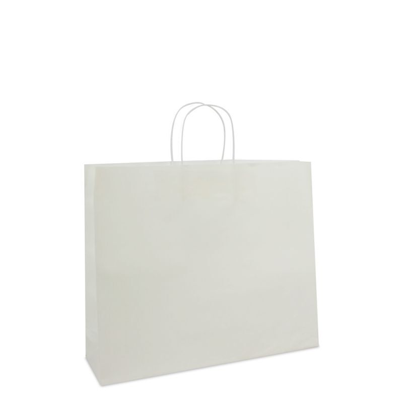 Papperskassar Vit 42 + 12 x 35 cm Tvinnade handtag + Bottenkartong (100 st.) [FP-001042]