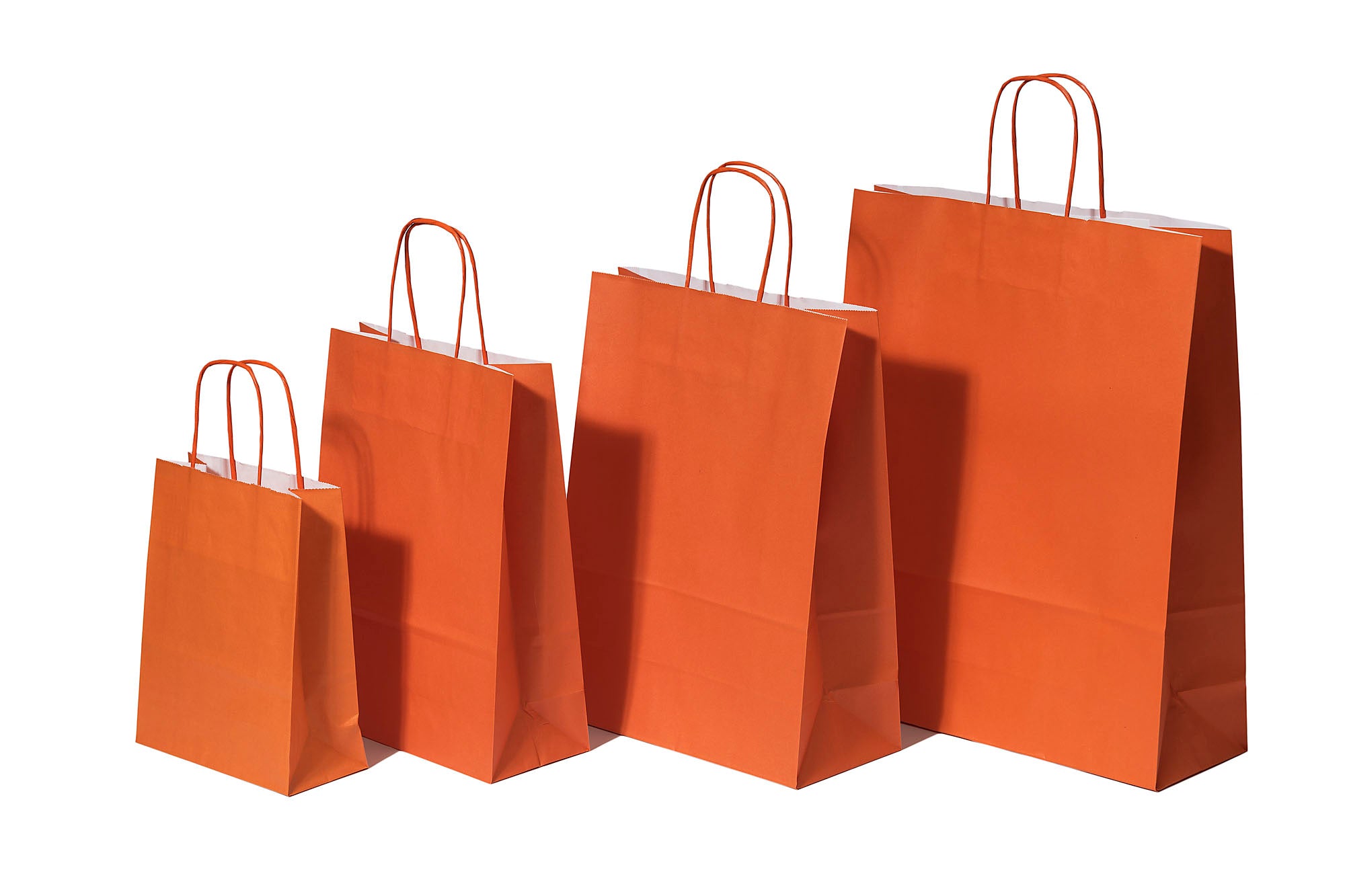 Paper Carrier Bags Orange 26+12x35cm Kraft 90 grams