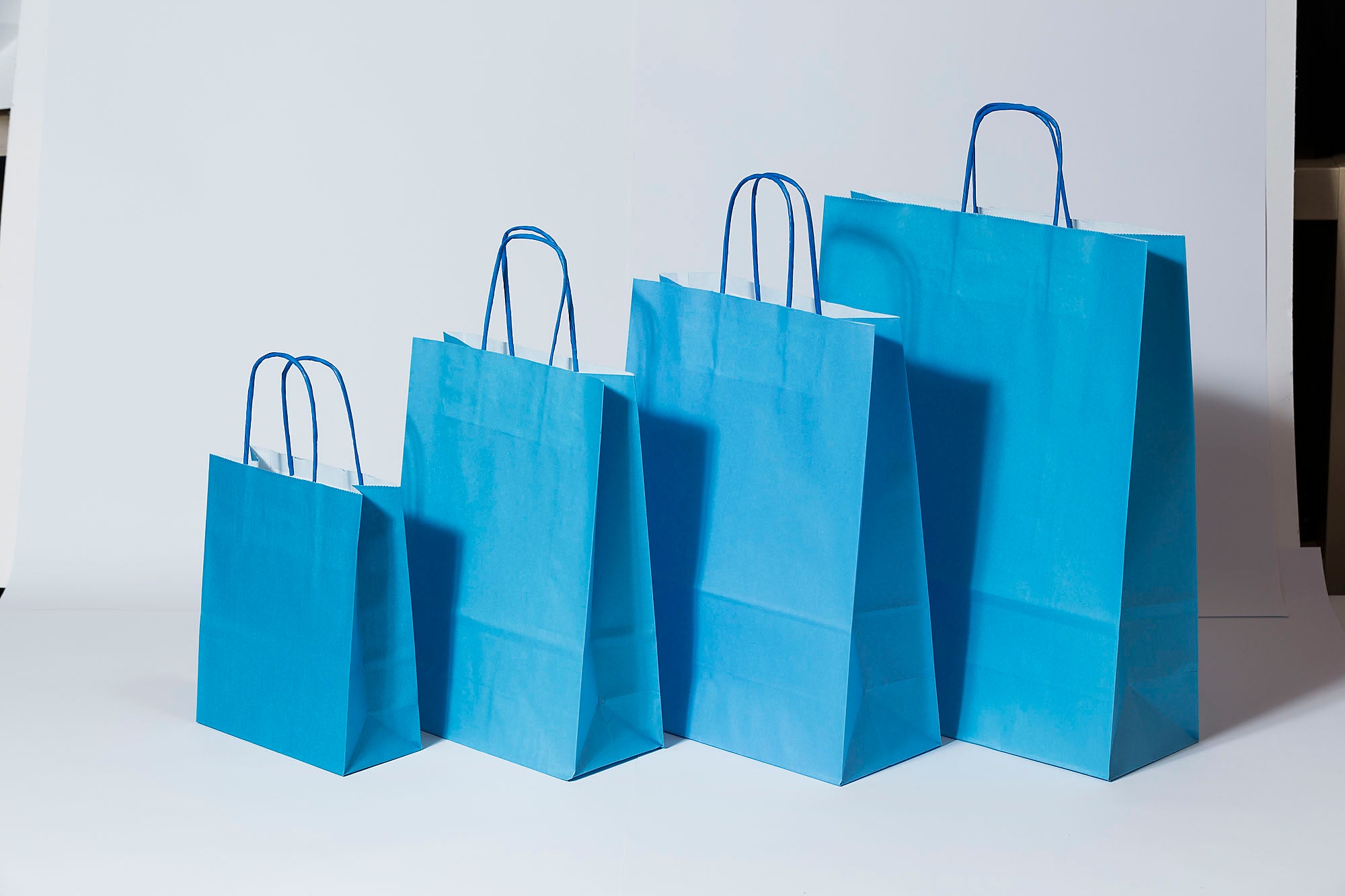 Paper Carrier Bags Blue 26+12x35cm Kraft 90 grams