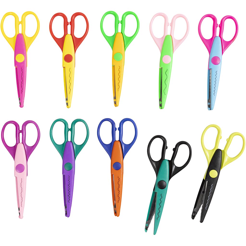 Pattern Scissors, L: 16 cm, 10 pc