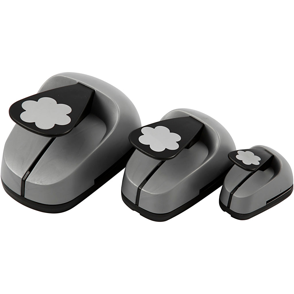 Craft Punch Set, flower, size 25+49+75 mm