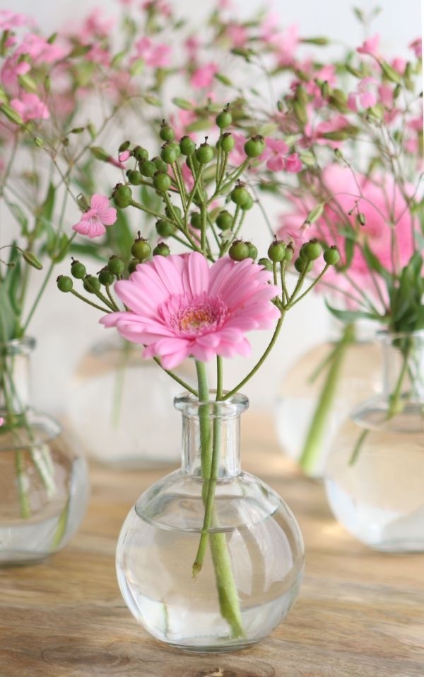 Glas Belly Bottle 10cm hög Ø 8cm (bricka med 24 st) [IFS-129193]