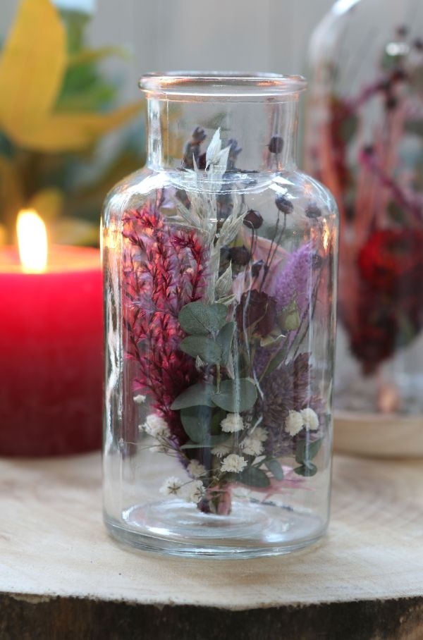 Medicinvas i glas 16cm hög Ø 8cm (bricka med 12 st) [IFS-129195]