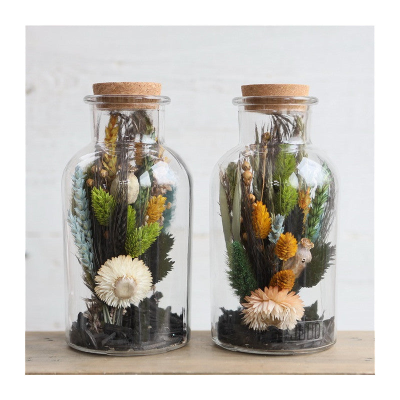 Medicinflaska av glas 20cm hög Ø 10cm (bricka med 6 st) [IFS-129198]