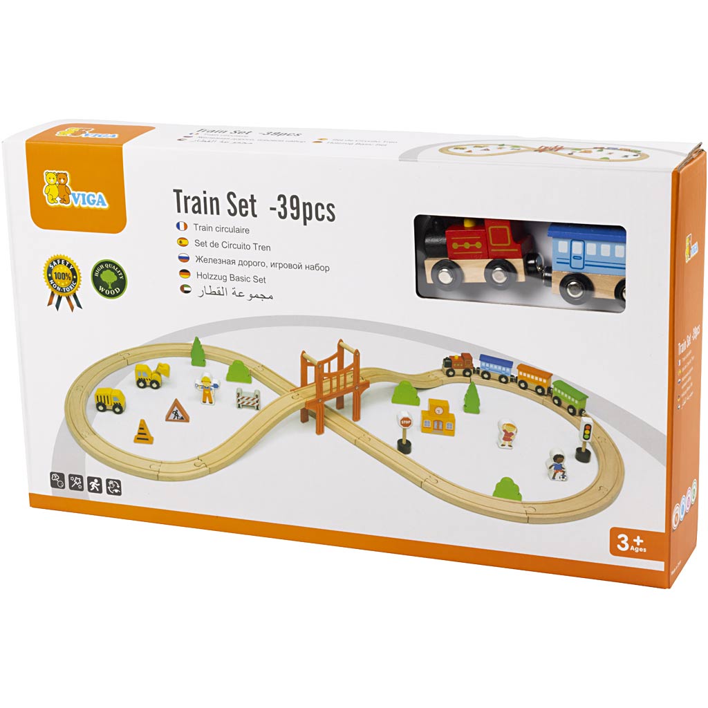VIGA Figure 8 Järnvägsset, 39 delar/ 1 förp. [HOB-14340387]
