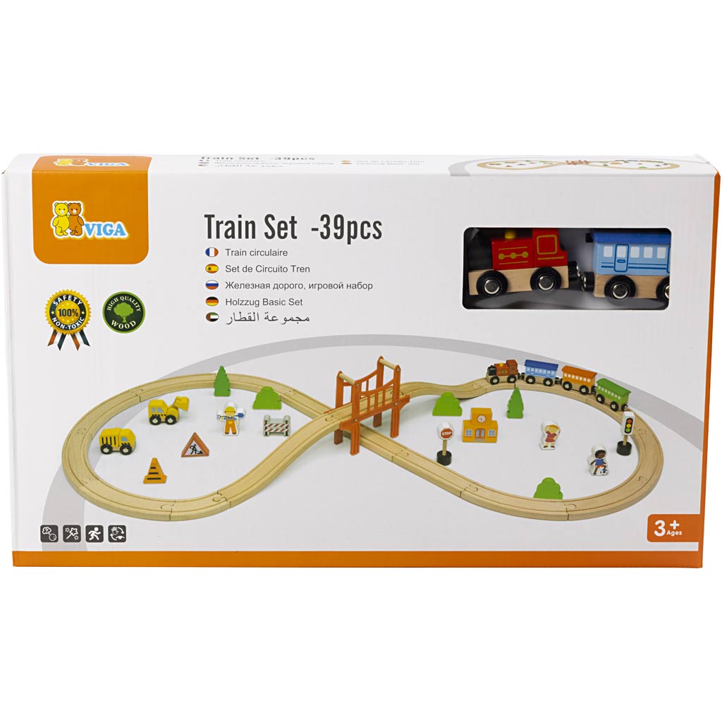 VIGA Figure 8 Järnvägsset, 39 delar/ 1 förp. [HOB-14340387]