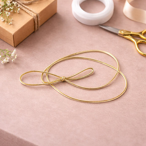 Resårband Metallisk Guld 35,5cm (50 st) [14MG]
