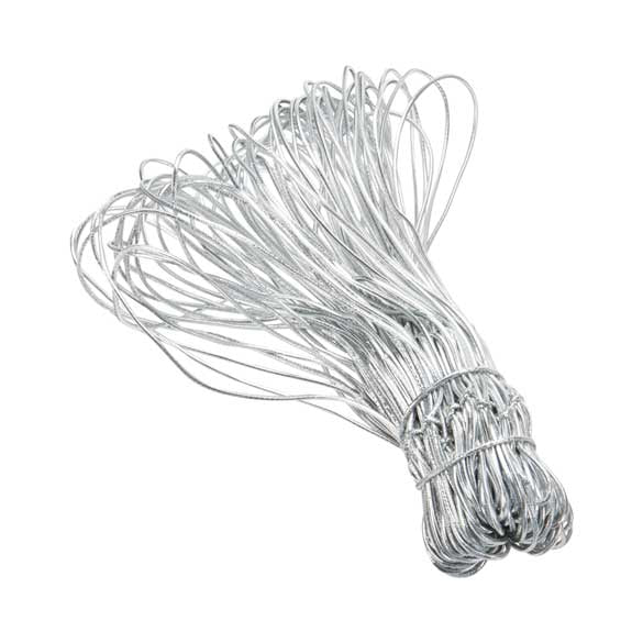Resårband Metallisk Silver 35,5cm (50 st) [14MS]