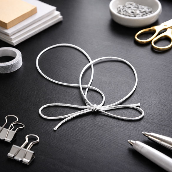 Resårband Metallisk Silver 35,5cm (50 st) [14MS]