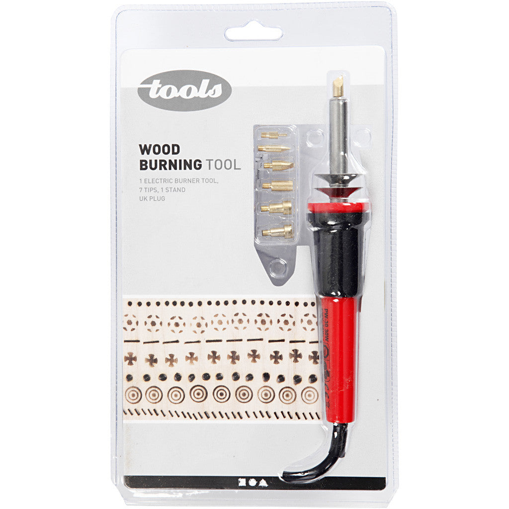 Brännpenna, UK-kontakt, stl. 19x3 cm, UK, svart, röd, 1 st. [HOB-15133]