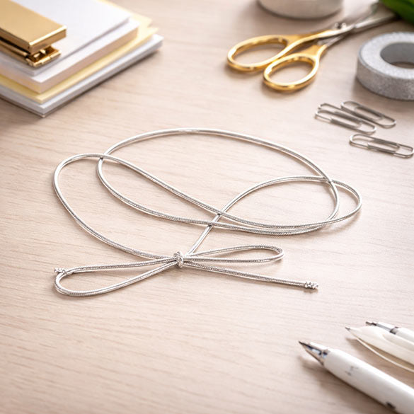 Resårband Metallisk Silver 40,5cm (50 st) [16MS]