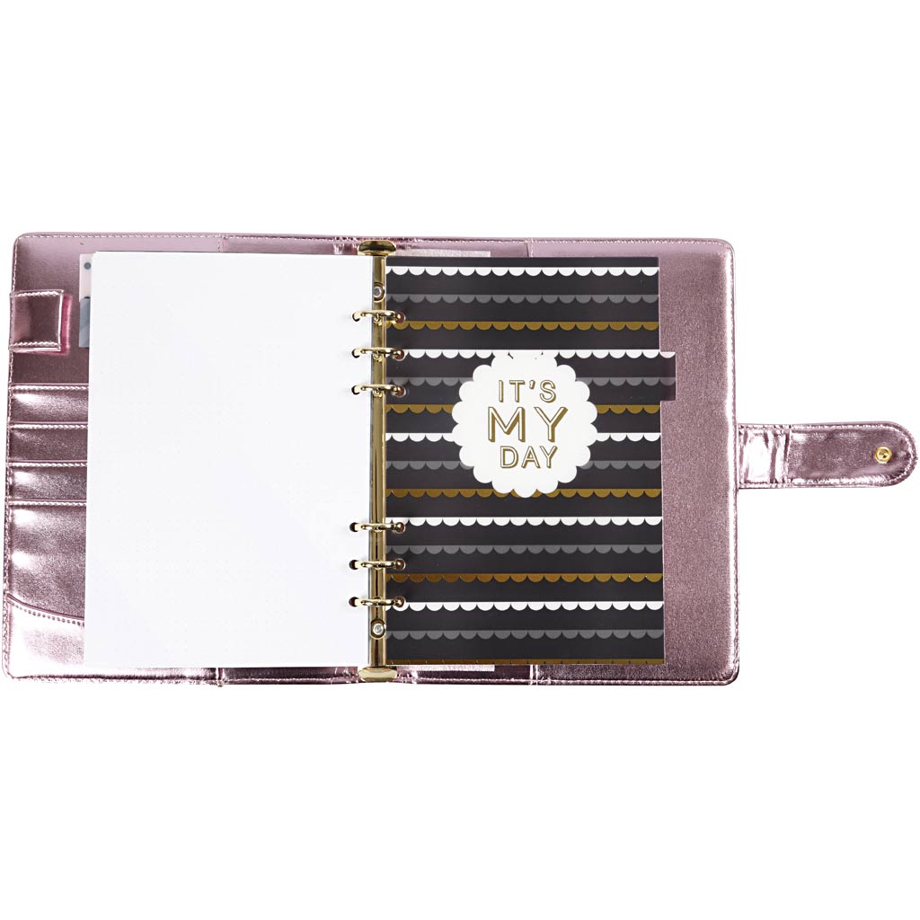 Planner, rose, size 19x23,5x4 cm, ring folder, 1 pc [HOB192648]