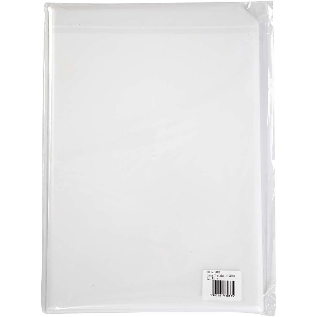 Målarbricka, D: 1,5 cm, stl. 25x34 cm, vit, 1 st. [HOB-10336]