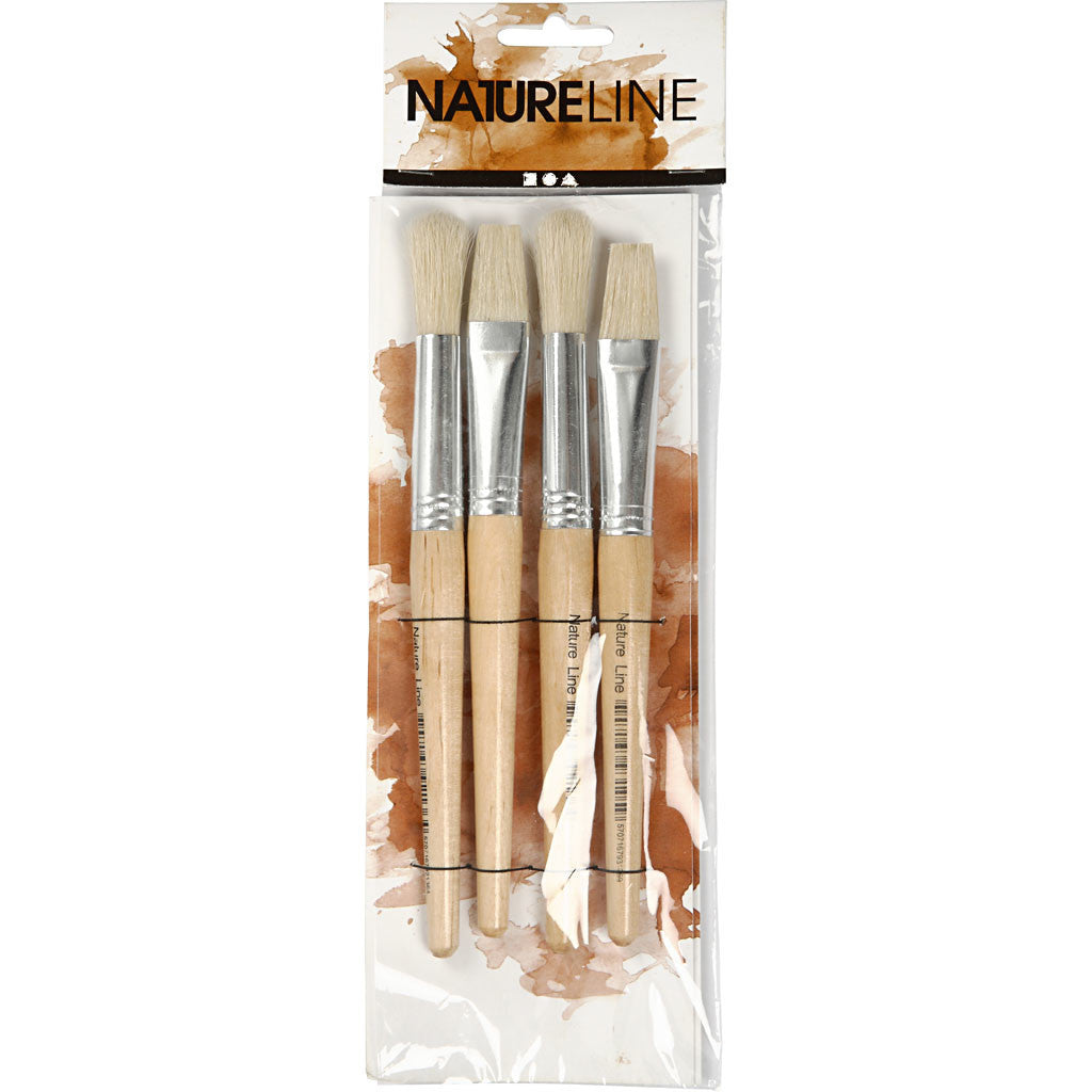 Barnpenslar, nr. 15, L: 18,5+19,5 cm, B: 11+17 mm, platta,runda, 4 st./ 1 förp. [HOB-10347]