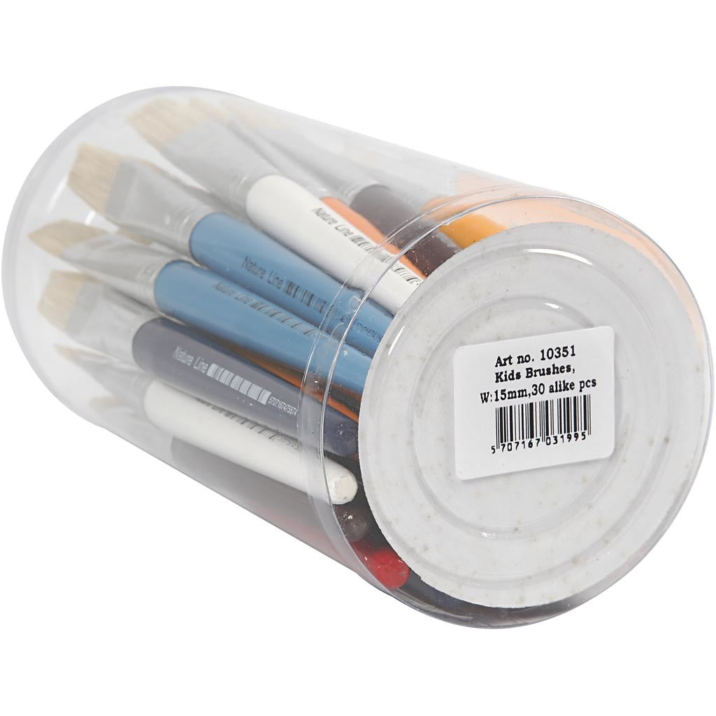 Barnpenslar, L: 19 cm, B: 15 mm, platta, 30 st./ 1 förp. [HOB-10351]
