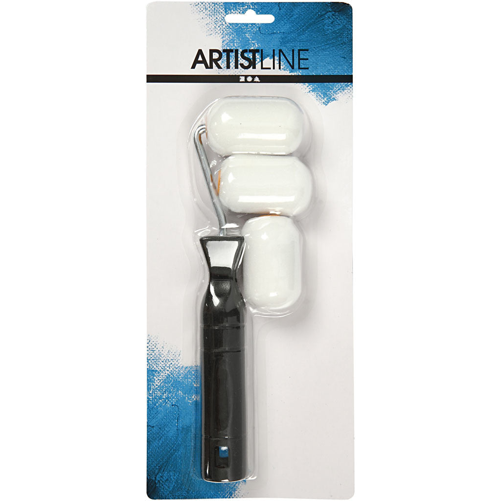 Målarrullar med handtag, B: 6 cm, 1 set [HOB-10474]