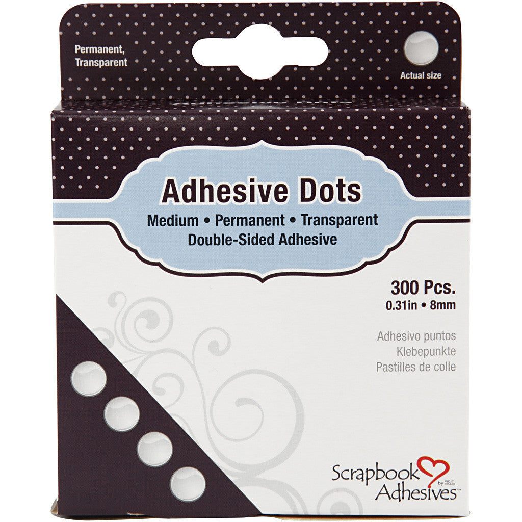 Dodz Adhesive Dots, Dia. 8 mm, tjocklek 0,5 mm, medium, 300 st./ 1 förp. [HOB-11567]