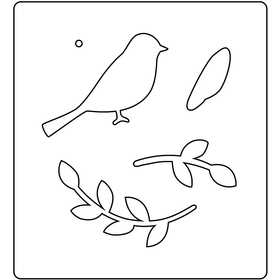 Skärschablon, fågel, stl. 14x15,25 cm, tjocklek 15 mm, 1 st. [HOB-117491]