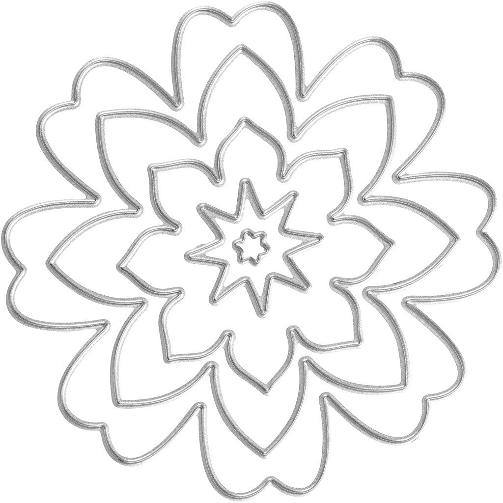 Skärschablon, blomma, Dia. 0,5-8 cm, 1 st. [HOB-11781]