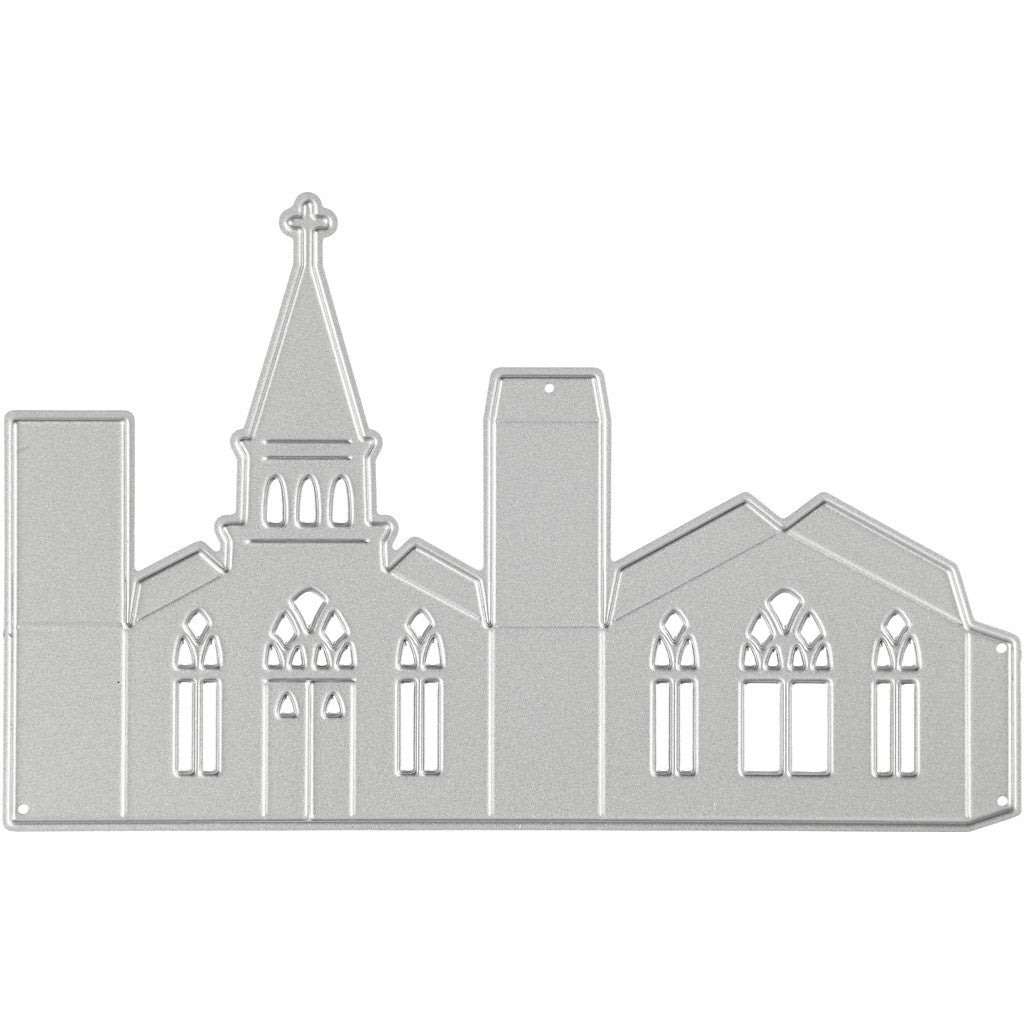 Skär och prägelschablon, kyrka 3d, stl. 135x85 mm, 1 st. [HOB-118011]