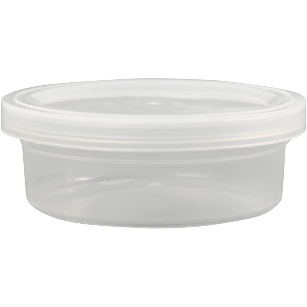 Plastburk med lock, H: 24 mm, Dia. 68 mm, 45 ml, 20 st./ 1 förp. [HOB-13171]