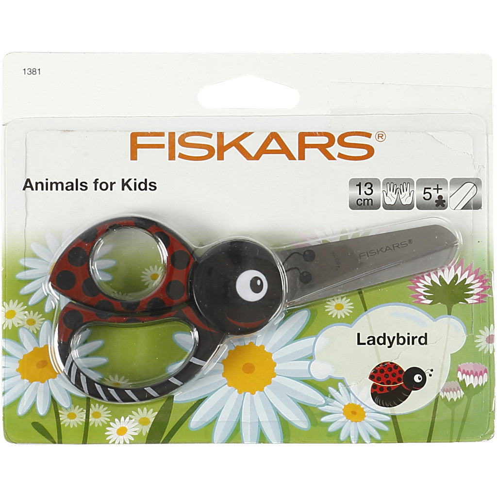 Fiskars Barnsax med Djurmotiv, Nyckelpiga, L: 13 cm, 1 st. [HOB-1381]