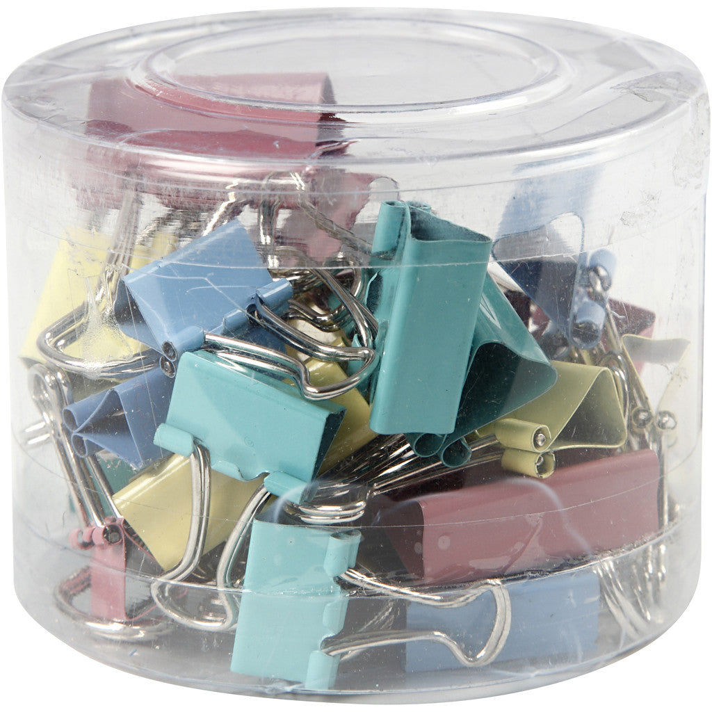 Clips, B: 15-19-25 mm, pastellfärger, 30 mix./ 1 förp. [HOB-14202]
