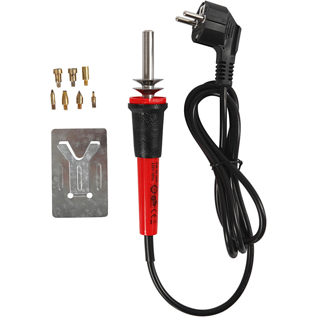 Brännpenna, stl. 19x3 cm, EU, svart, röd, 1 st. [HOB-15131]