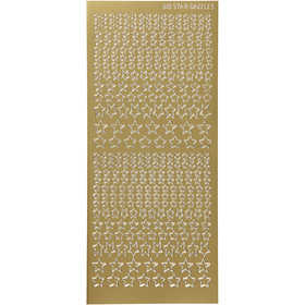 Stickers, stjärnor, ark 10x23 cm, guld, 1 ark [HOB-170111]