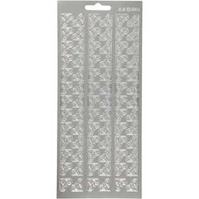 Stickers, hörnen, ark 10x23 cm, silver, 1 ark [HOB-170118]