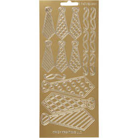 Stickers, slips, ark 10x23 cm, guld, 1 ark [HOB-170147]