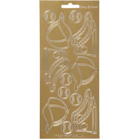 Stickers, sport, ark 10x23 cm, guld, 1 ark [HOB-170248]