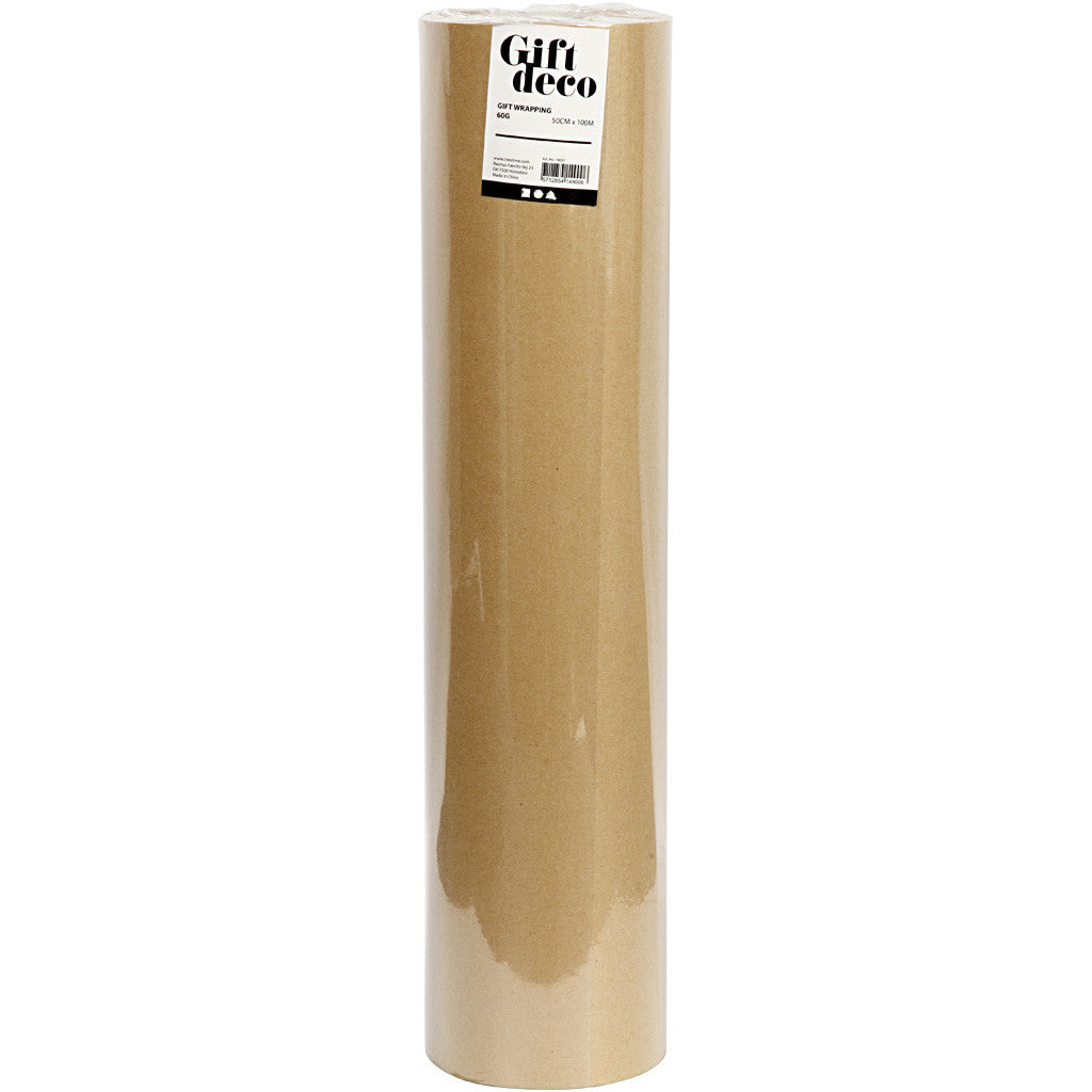 Presentpapper, B: 50 cm, 60 g, beige, 100 m/ 1 rl. [HOB-19037]