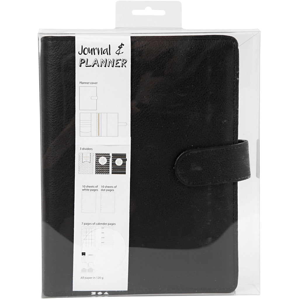 Kalender, stl. 19x23,5x4 cm, Ringpärm, svart, 1 st. [HOB-192650]