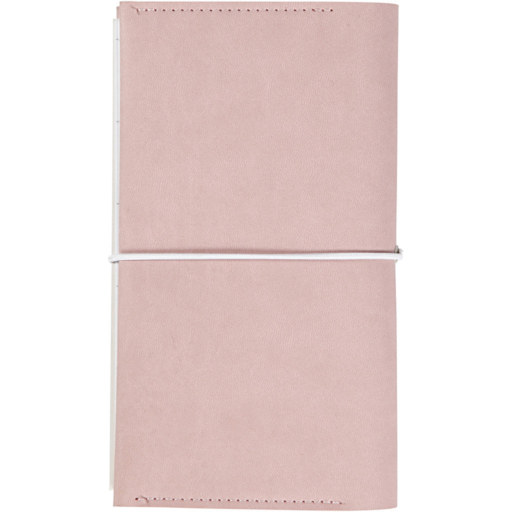 Kalender, stl. 10x18x1,5 cm, elastikstängning, rosa, 1 st. [HOB-192663]