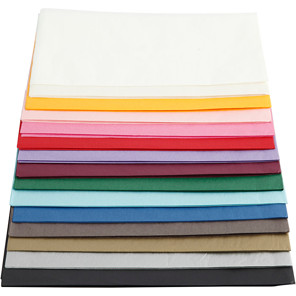 Tissue Paper, sheet 50x70 cm,  14 g, asstd colours, 30sheets [HOB20092]