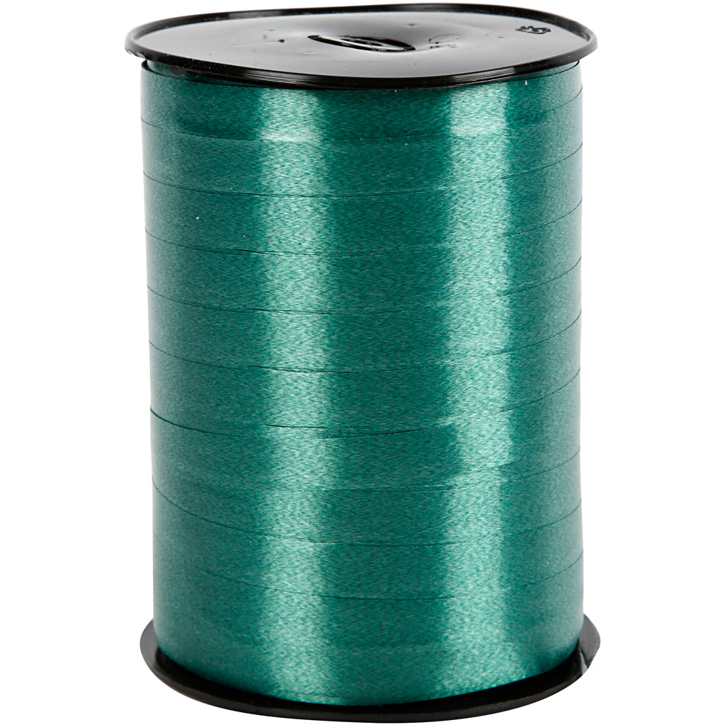 Curling Ribbon, W: 10 mm, glossy, dark green, 250 m/ 1 roll
