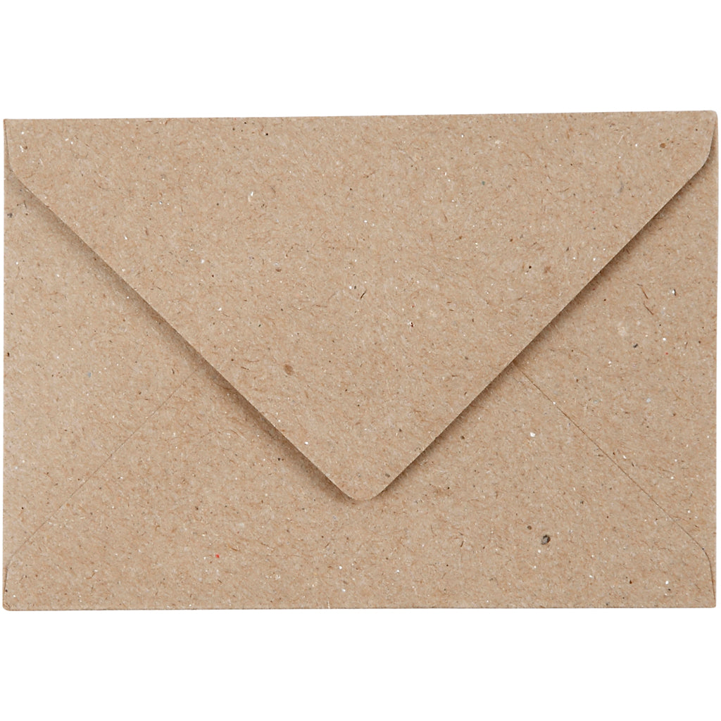 Recycled envelope, envelope size 7,8x11,5 cm, 120 g, natural, 50 pc