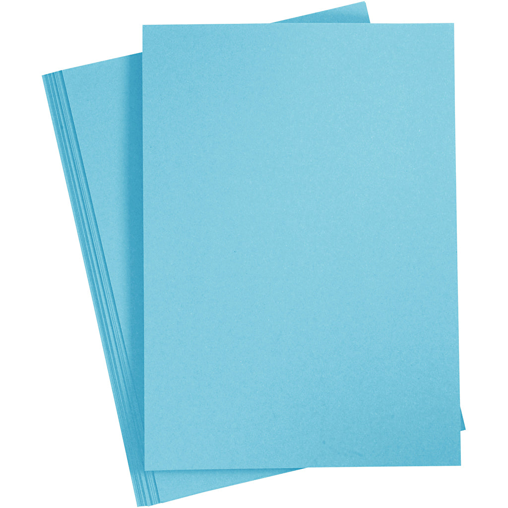 Card, A4, sheet 210x297 mm, 210 g, light blue, 10 sheet