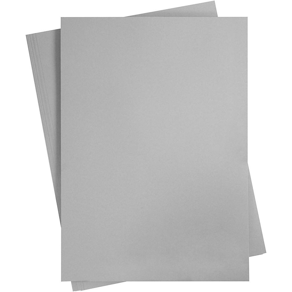 Card, A2, sheet 420x594 mm, 180 g, grey, 10 sheet