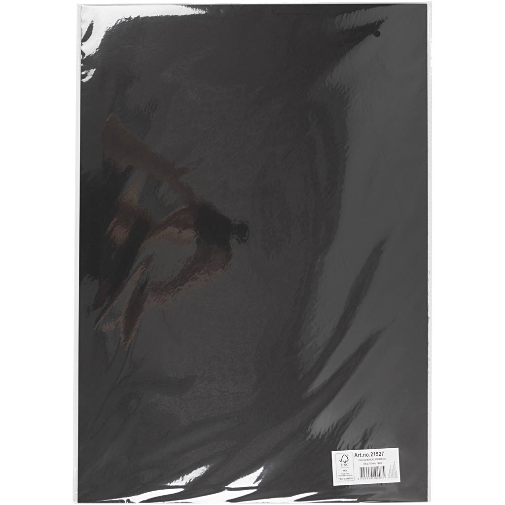 Card, A2 420x600 mm,  180 g, coal black, 10sheets [HOB21527]