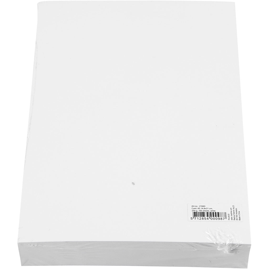 Card, A5 148x210 mm,  250 g, white, 100sheets [HOB21660]