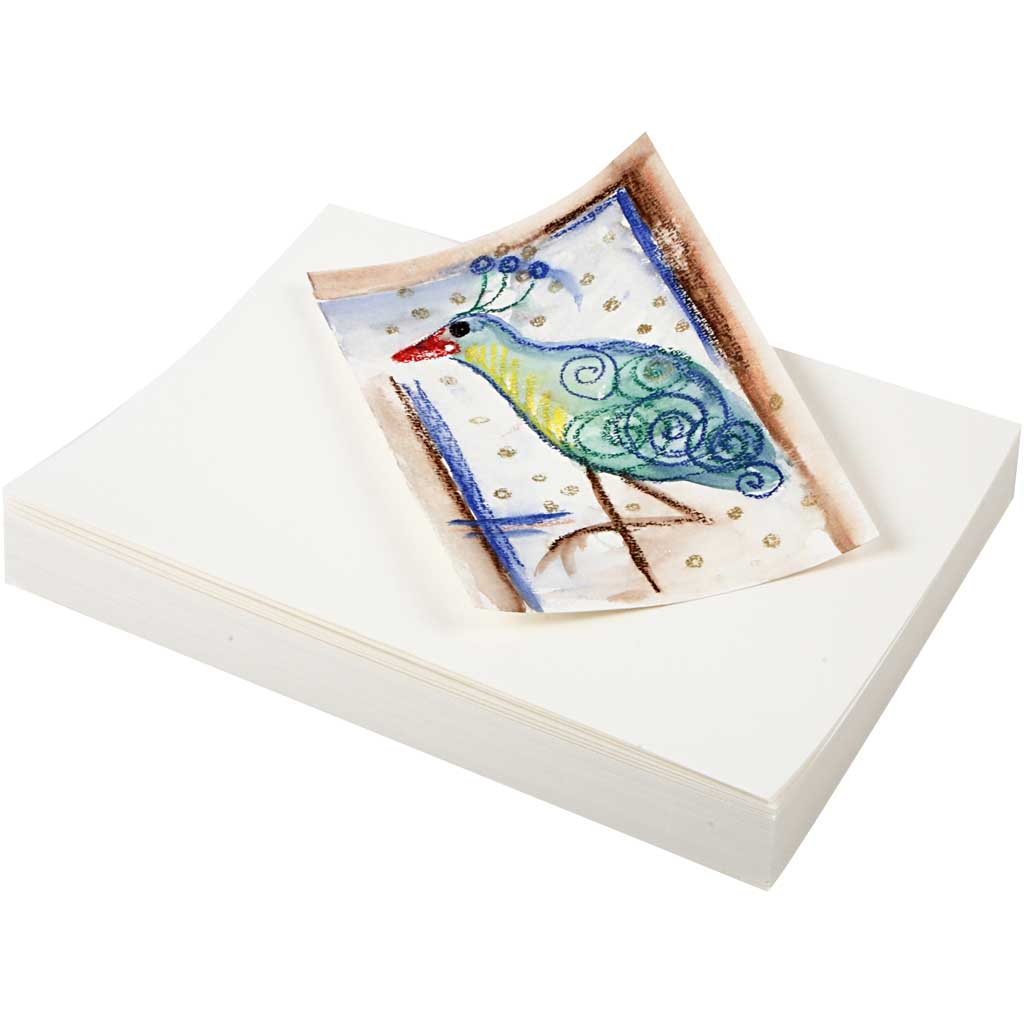 Akvarellpapper, A5, ark 148x210 mm, 200 g, vit, 100 ark/ 1 förp. [HOB-22401]