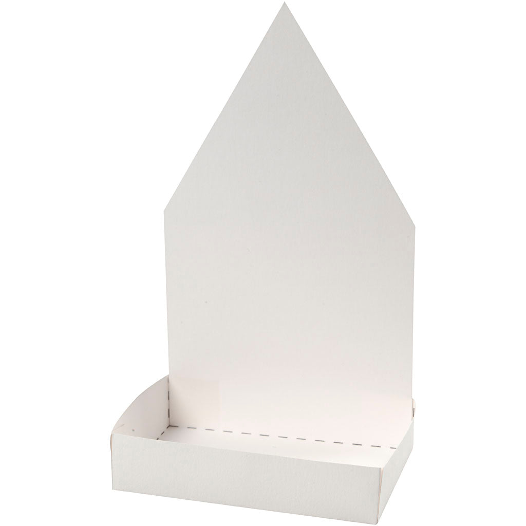 Figure Shaped Cress Trays, house, H: 20 cm, white, 6 set