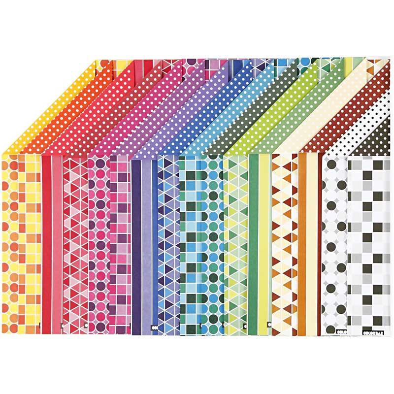 Color Bar Paper, A4, sheet 210x297 mm, 100 g, 16 ass sheets
