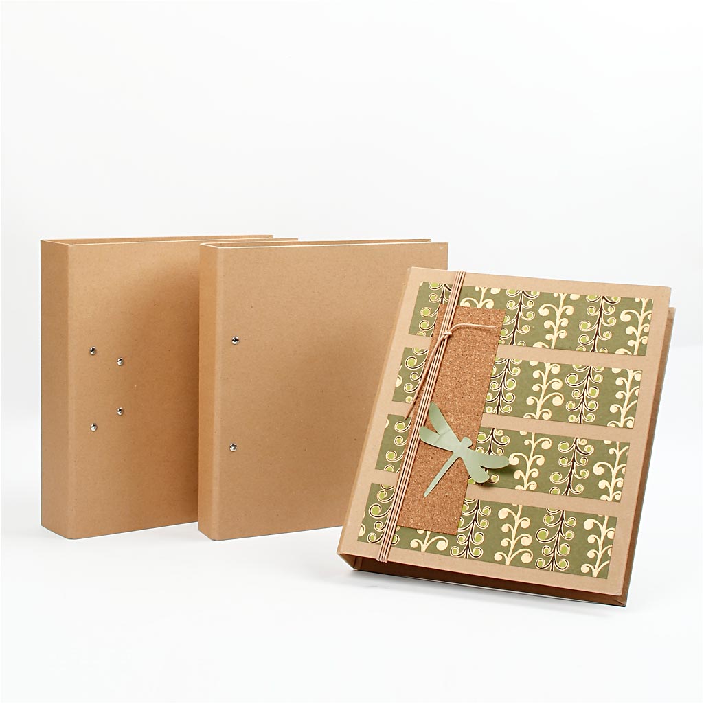 Pärm, B: 50 mm, stl. 28x31,5 cm, 2 ringar, natur, 1 st. [HOB-26764]